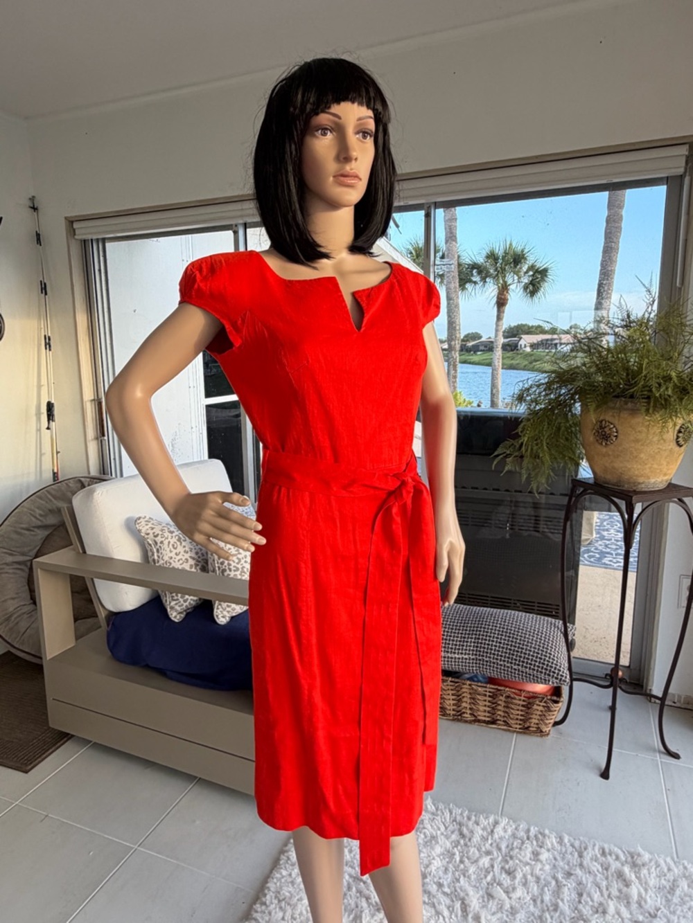 Milly Midi Dress with Self-Tie Waist